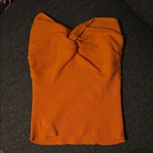 Orange Knotted Tube Top